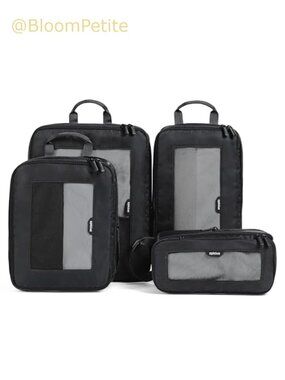 Compression Packing Cubes 4 Set 420D Ripstop Polyester Travel Organizers